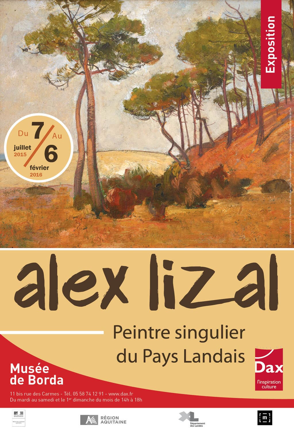 Affiche représentant l'exposition temporaire d'Alex Lizal de 2015