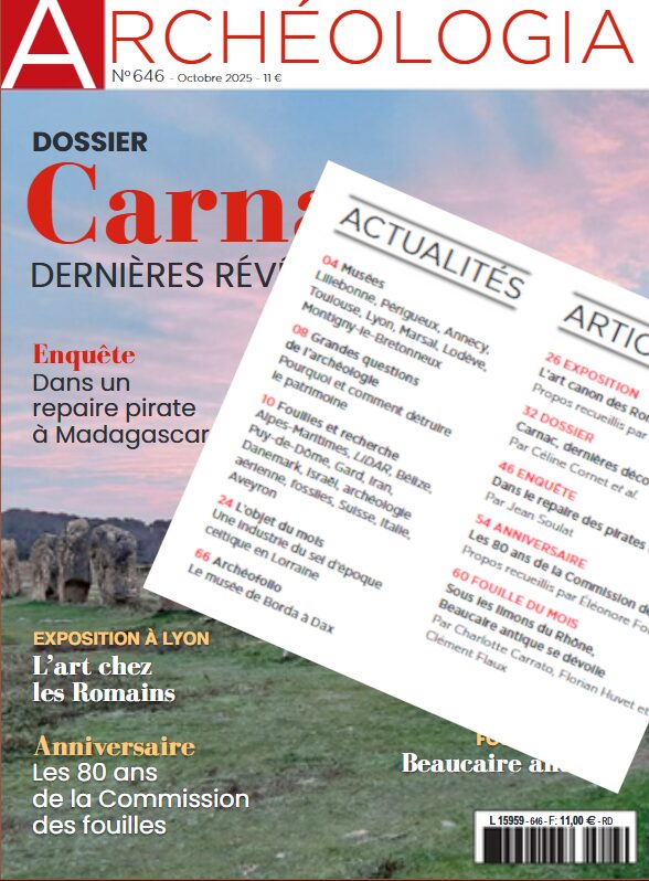 une du magazine archéologia octobre 2025